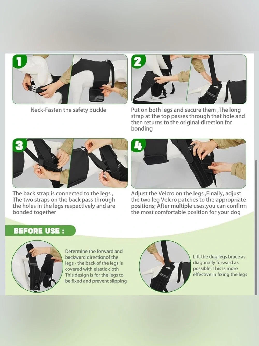 Dog Knee Braces for Back Leg Support,ACL/CCL Brace for Small Dogs,XS 2149-1